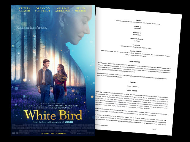 White Bird Production Notes